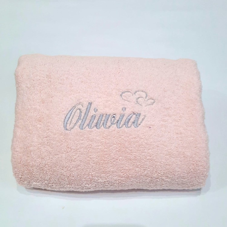 ręcznik imię serca różowy ręcznik