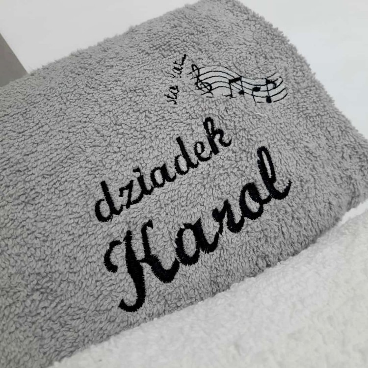 szary ręczniki dla dziadka haftyok.pl