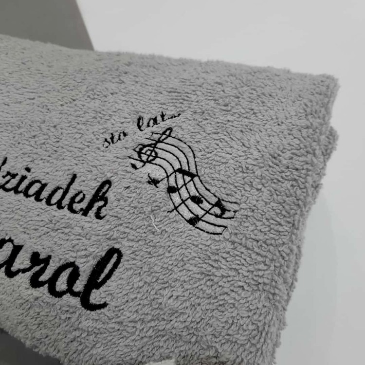 szary ręczniki dla dziadka z imieniem haftyok.pl