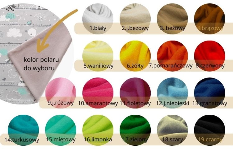 kolory kocyków dla dzieci haftyok.pl