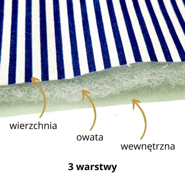 poduszka dekoracyjna białe granatowe drobne paski haftyok.pl