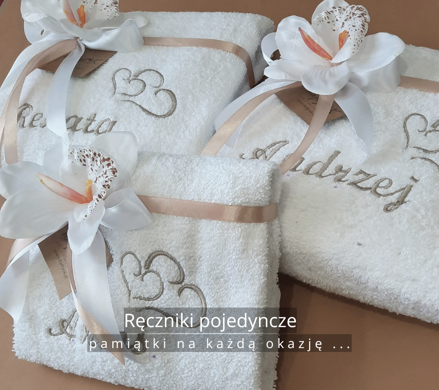ręczniki z imieniem lub dedykacją na prezent