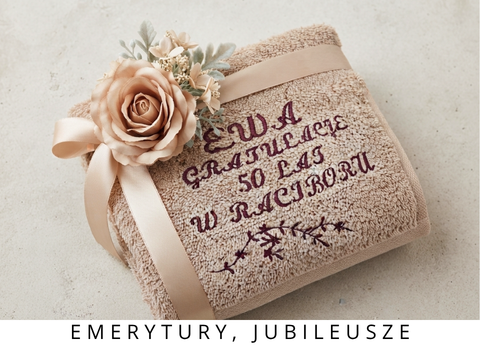 ręczniki personalizowane z okazji jubileuszu