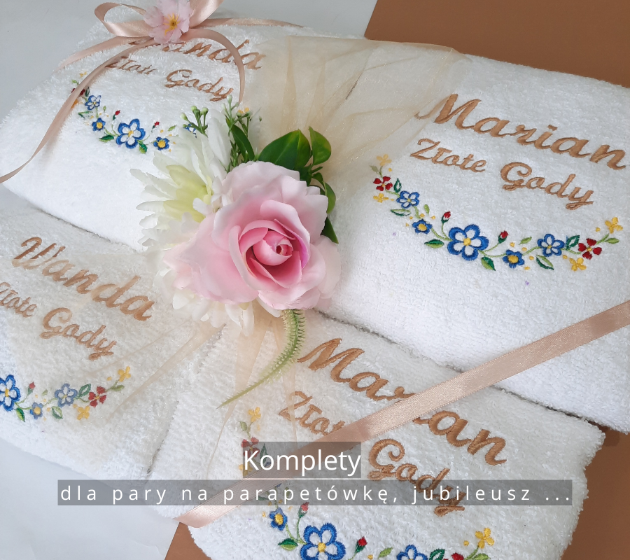 komplety personalizowanych ręczników
