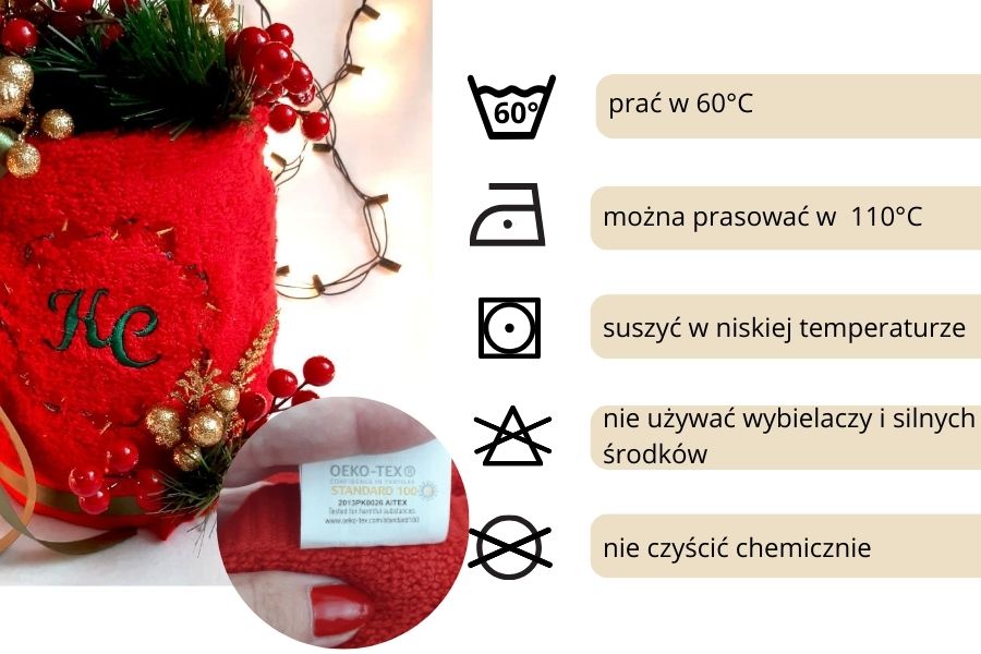 tort z ręcznika na prezent świąteczny monogram haftyok.pl
