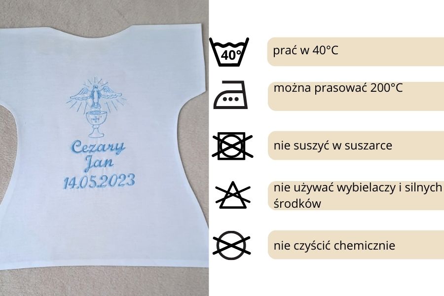 szatka do chrztu z imieniem