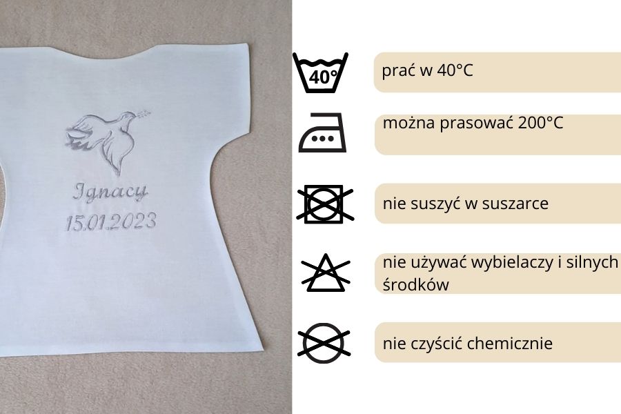 szatka do chrztu z imieniem