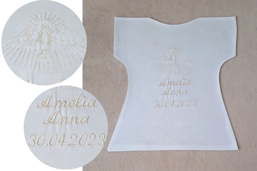 biała szatka do chrztu haftyok.pl