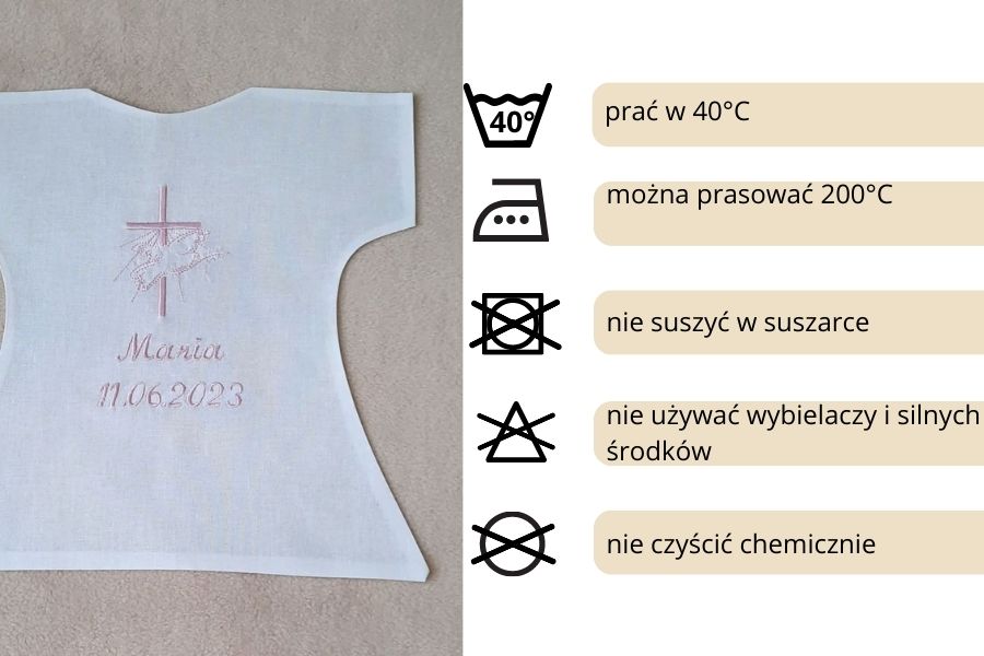 szatka do chrztu z imieniem dziecka