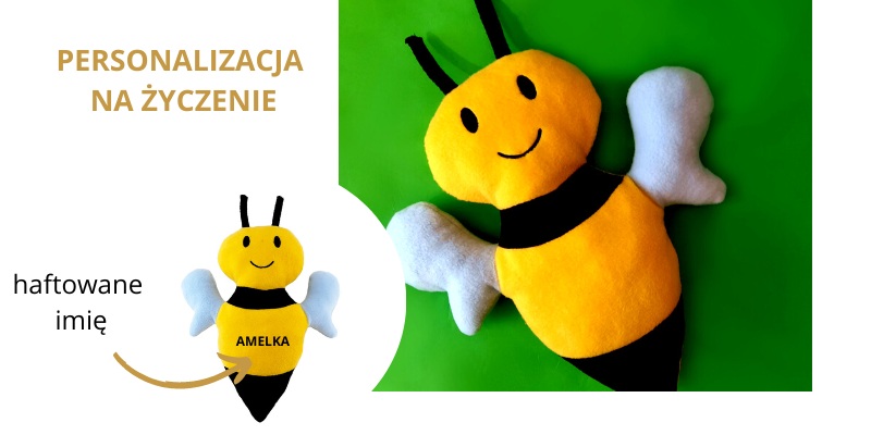 poduszka pszczółka z imieniem haftyok.pl