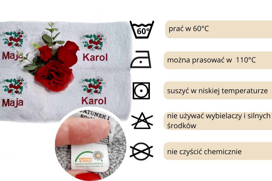 komplet z ręczników na prezent, personalizowany