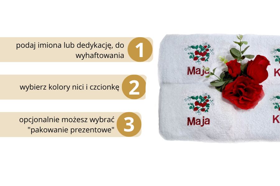 komplety ręczników na prezent, personalizowany