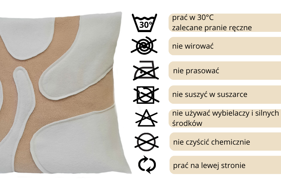 poduszka dekoracyjna beżowo biała
