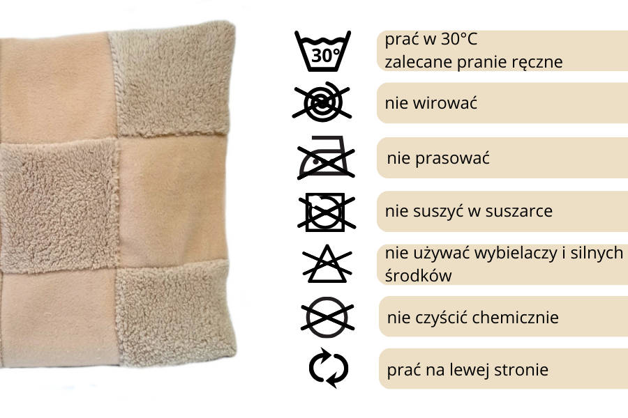 poduszka dekoracyjna beżowa szachownica