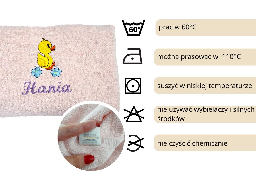 ręczni z imieniem dziewczynki i kaczuszką