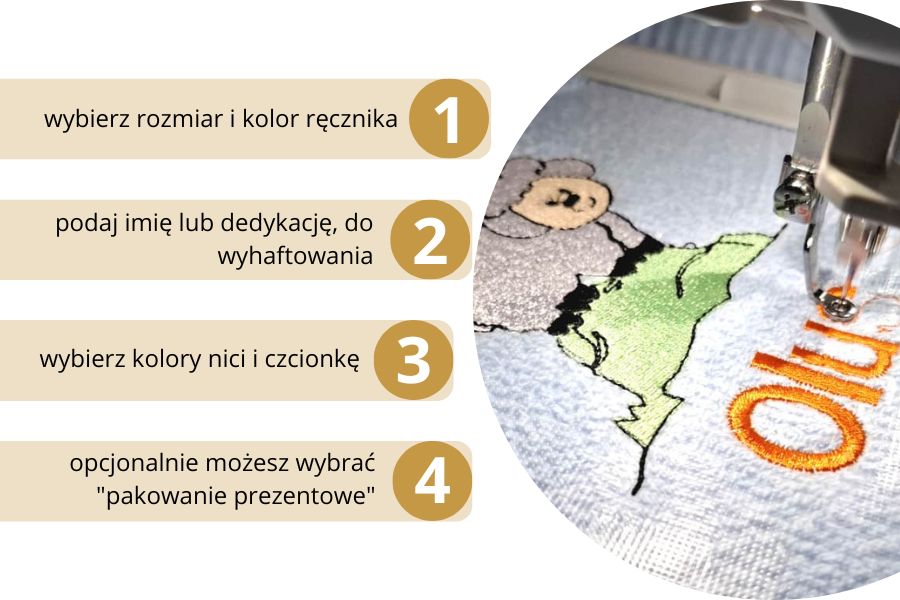 personalizowany ręcznik błękitny z imieniem