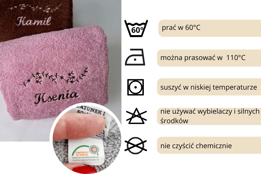 ręczniki z imionami hafty na prezent