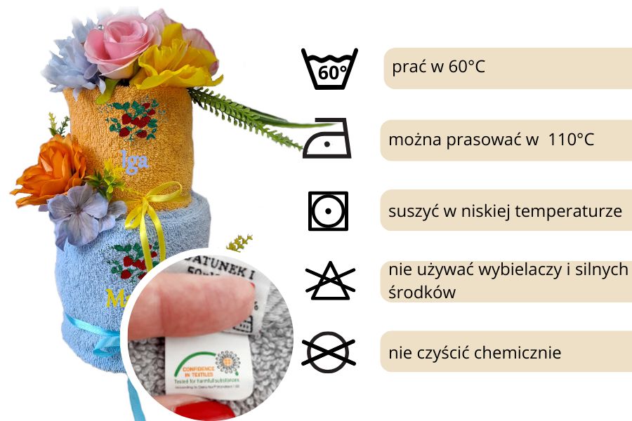ręczniki frotte na prezent tort z ręczników