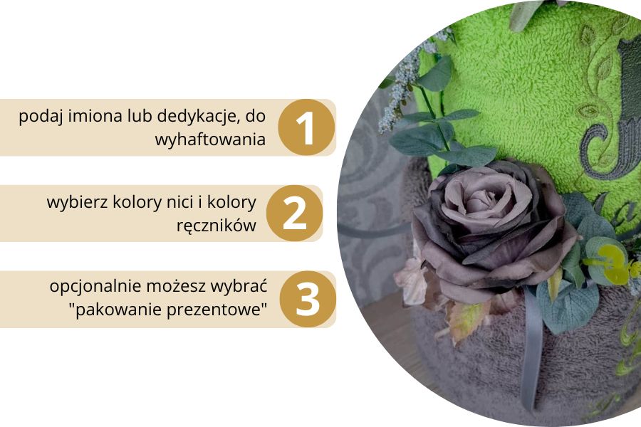 tort z ręczników prezent ślubny